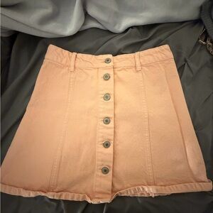 Forever 21 Light Pink Button-Down Mini Skirt